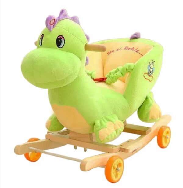Calut balansoar cu spatar,2in1 Dinozaur verde