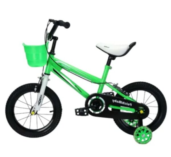 Bicicleta Caraiman Feichi 12'' cu roti ajutatoare si cos Verde