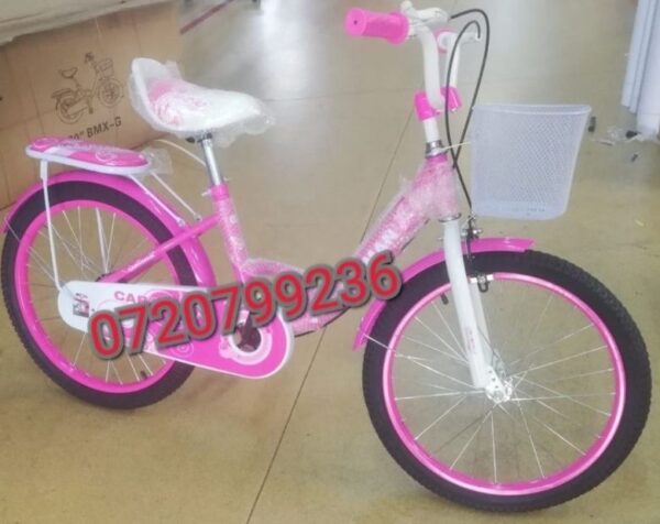 Bicicleta Caraiman  20'' cu cos si portbagaj Roz