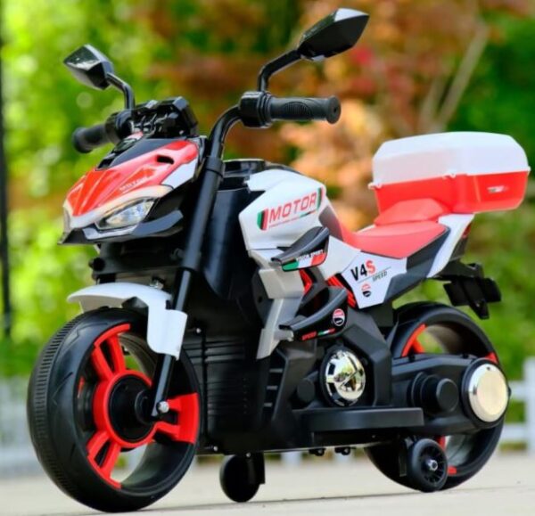Motocicleta electrica pentru copii 2-4 ani cu portbagaj