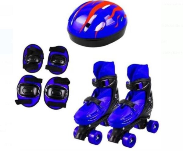 Patine cu rotile cu casca+aparatori 27-30/30-33 Albastru