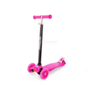 Trotinetă cu 3 roți pentru copii, Roz, Ghidon reglabil și Roți Silențioase