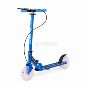 Trotinetă pentru Copii cu Roți Luminoase LED și Frână de Mână, Albastru